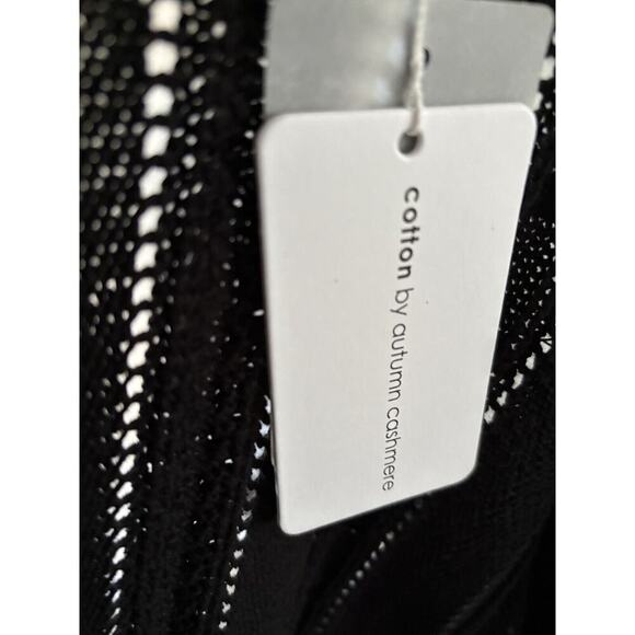 Cotton by Autumn Cashmere Open Pointelle Duster Black Size Large NEW With Tags - Picture 6 of 14